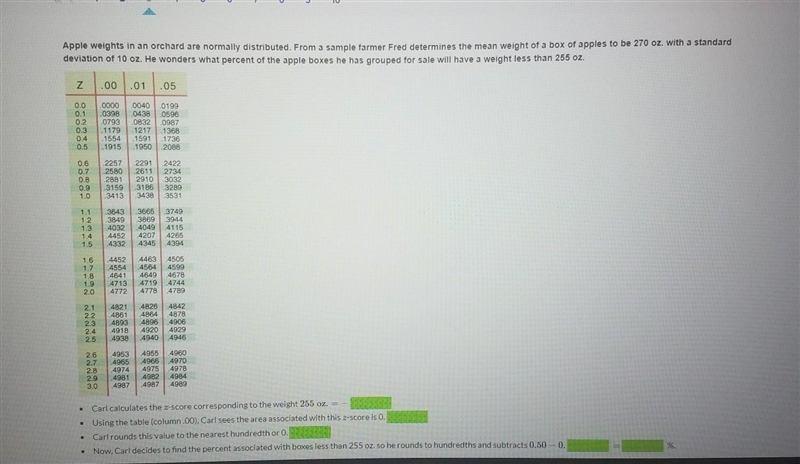 Apple weights in an orchard are normally distributed. From a sample farmer Fred determines-example-1