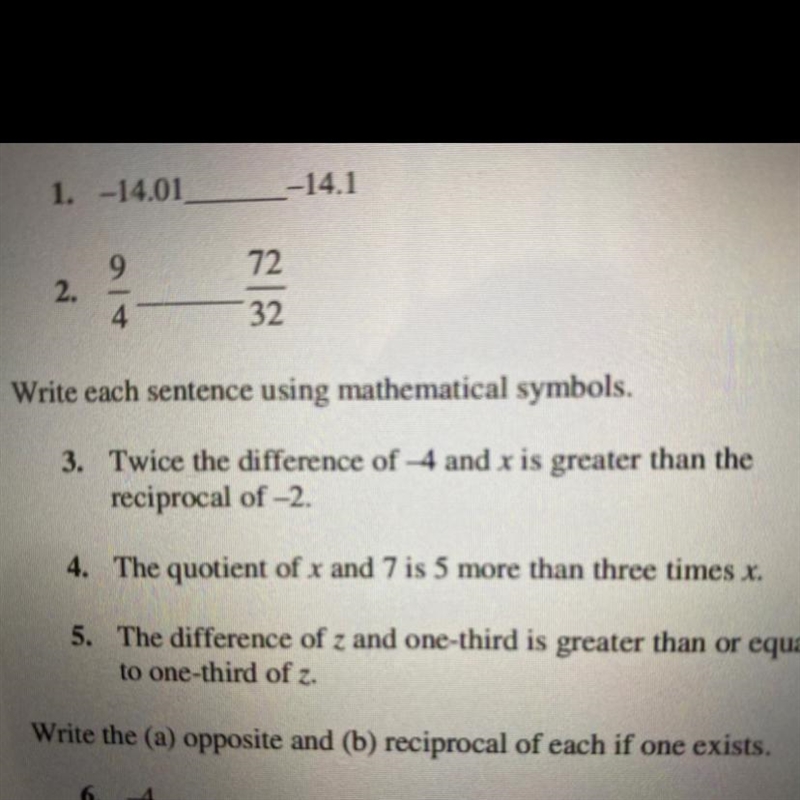 4. The quotient of x and 7 is 5 more than three times x.-example-1