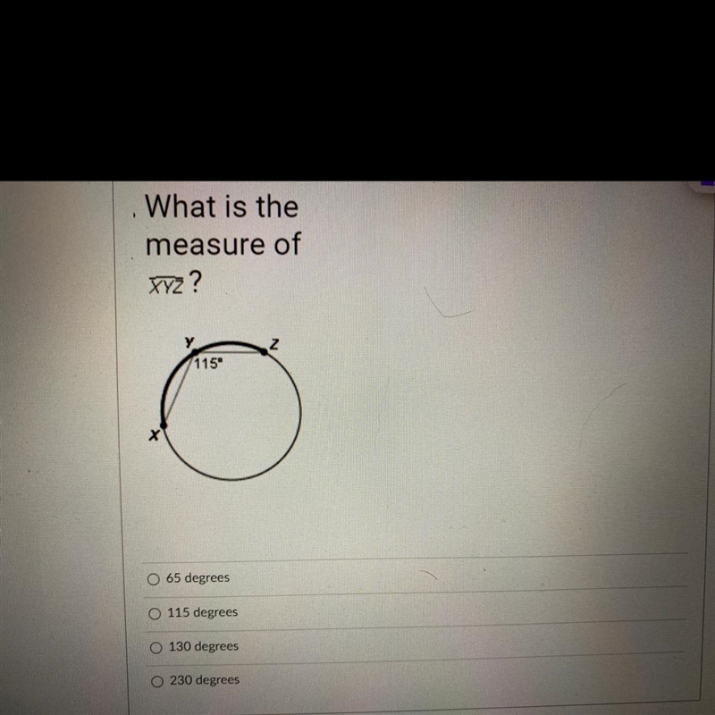 What is the measure of XYZ? HELP PLEASE-example-1