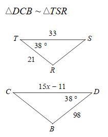 Solve for x. A) x = 11 B) x = 21 C) x = 17 D) x = 8-example-1