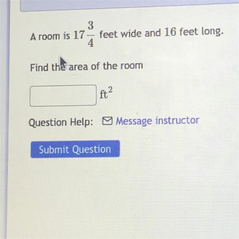 A room is (……) feet wide and 16 feet long. Find the area of the room-example-1