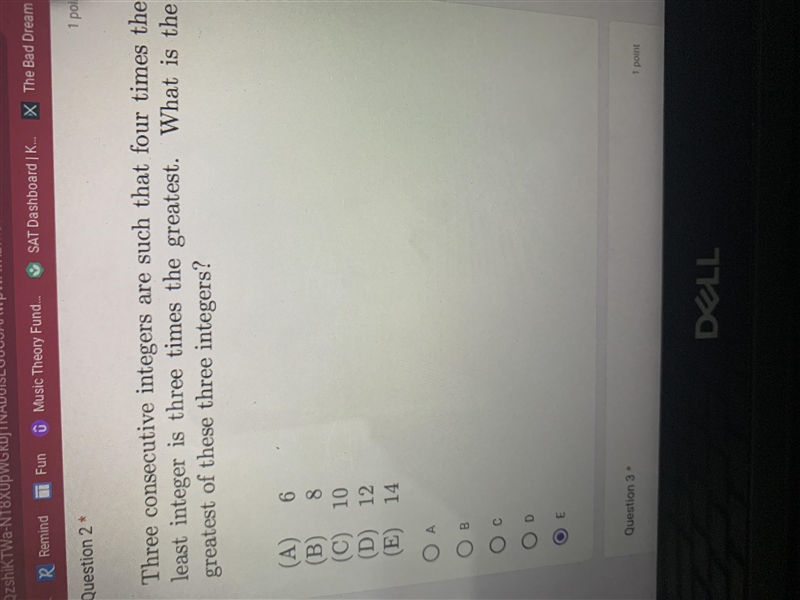 Three consecutive intergers are such that four times the least integer is three times-example-1