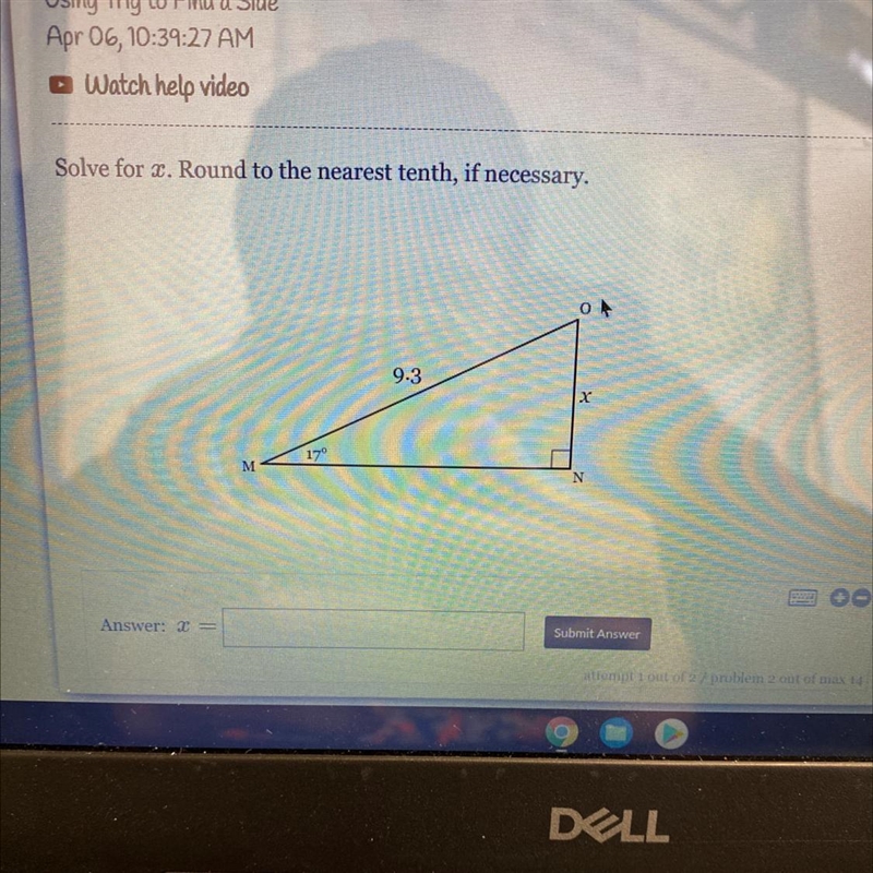 Solve for x. Round to the nearest tenth, if necessary.-example-1