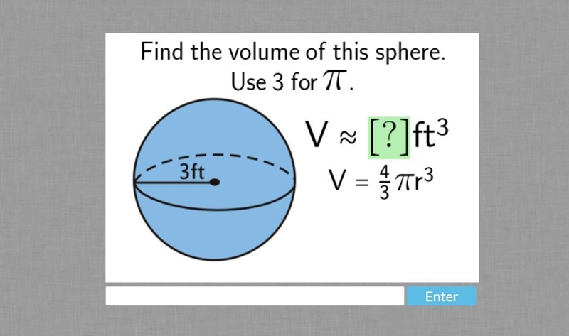 Volume of Spheres find the volume-example-1