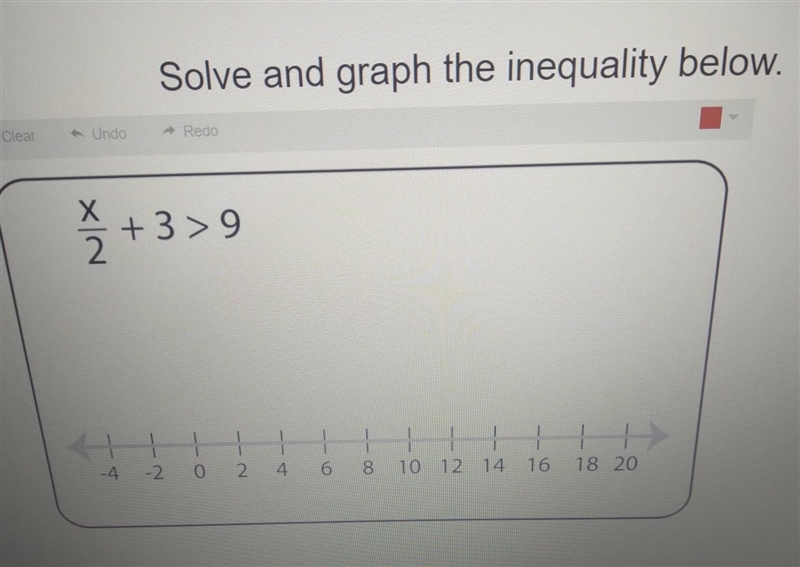 Solve and graph the inequality below. PLEASE HELP​-example-1