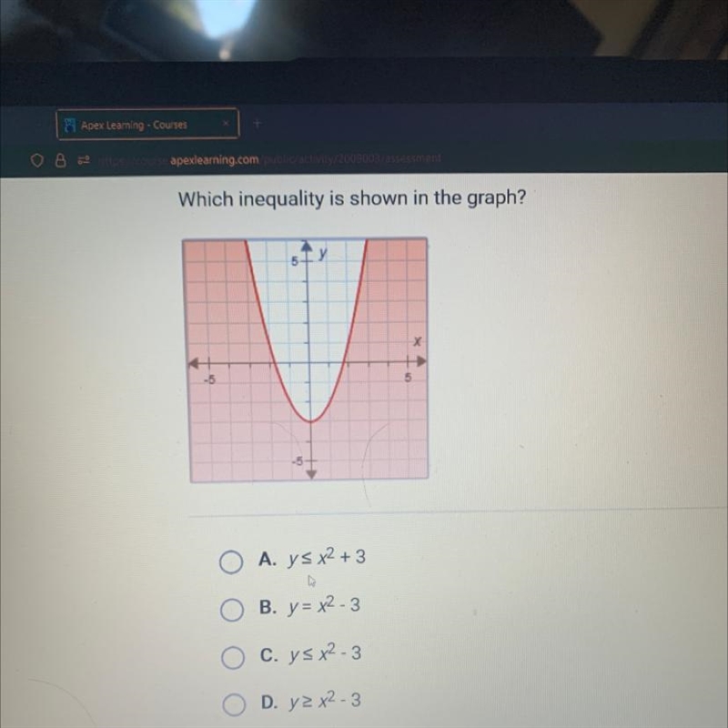 Which inequality is shown in the graph?-example-1