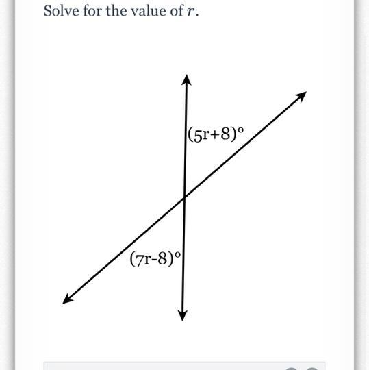 Solve for the value of r. (7r-8)° (5r+8)°-example-1