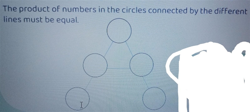 The product of numbers in the circles connected by the different lines must be equal-example-1