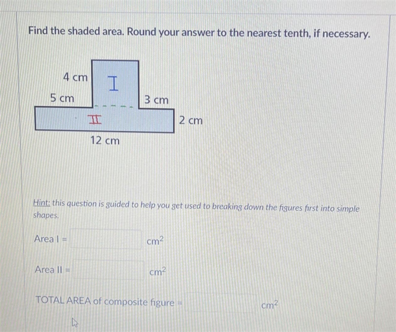 Find the shaded area. Round to the nearest 10th, if necessary.-example-1