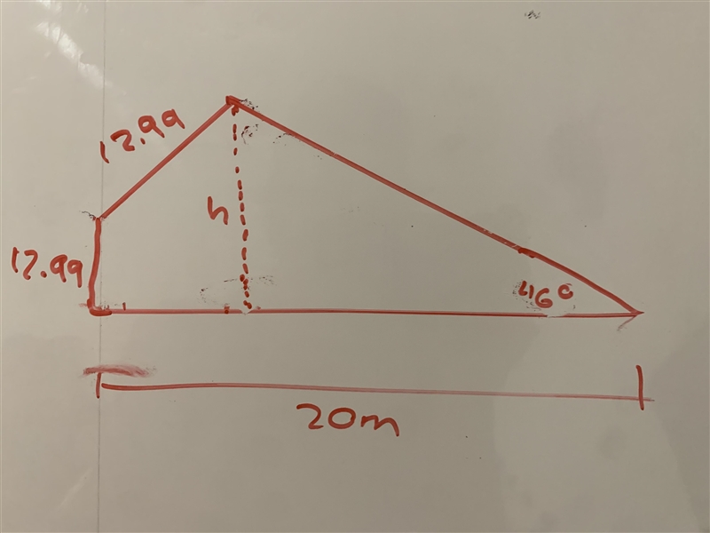 Trigonometry: find H I you can find H, 5 star review, I can't seem to figure it out-example-1