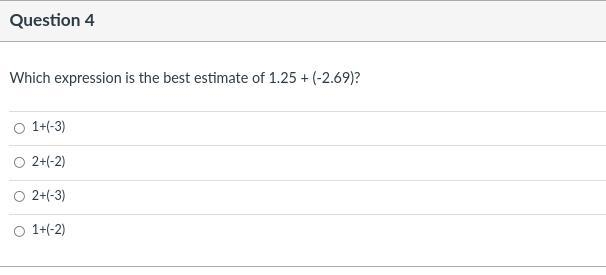 Which expression is the best estimate of 1.25 + (-2.69)?-example-1