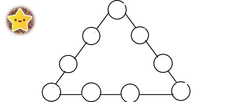 *PUZZLE* Rules: 1: Put the number in the circle such that the sum of each line should-example-1