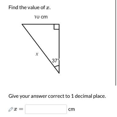 Please help me with this asap! Find the value of x. Give your answer correct to 1dp-example-1