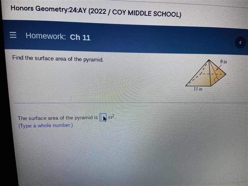 Find the surface area of the pyramid.-example-1