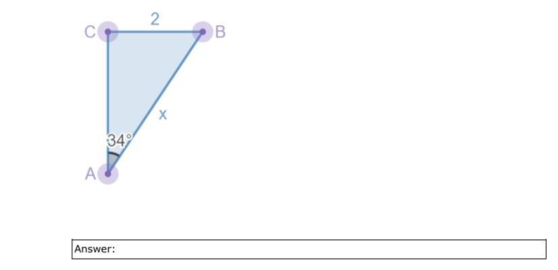 Find the unknown length of the side labeled x.-example-1