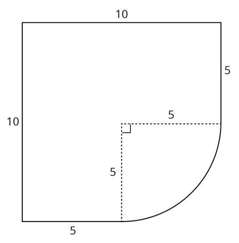 What is the perimeter and area of this figure? Round to the nearest whole number.-example-1