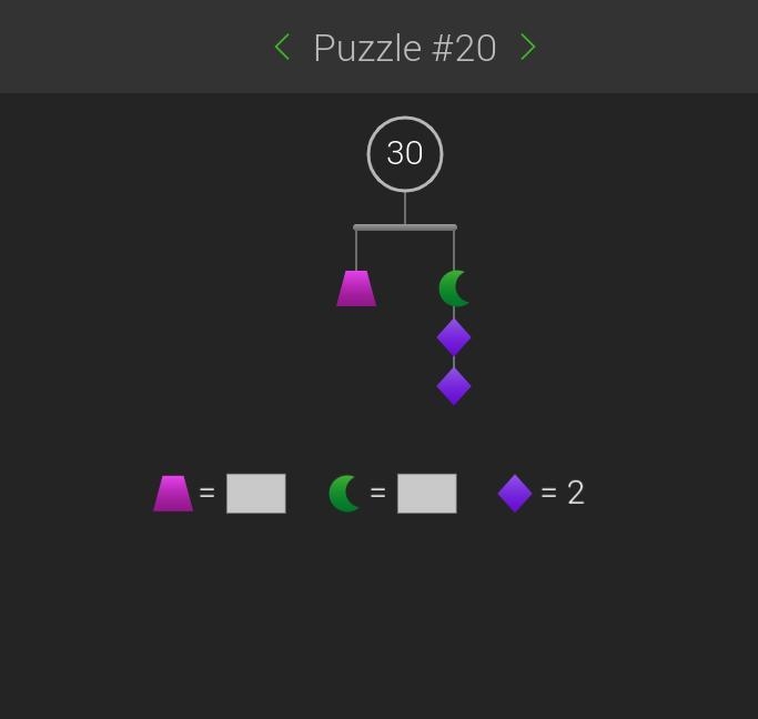 Solve Me Mobiles puzzle #20 I need help please I'll give 36 points. I just need help-example-1