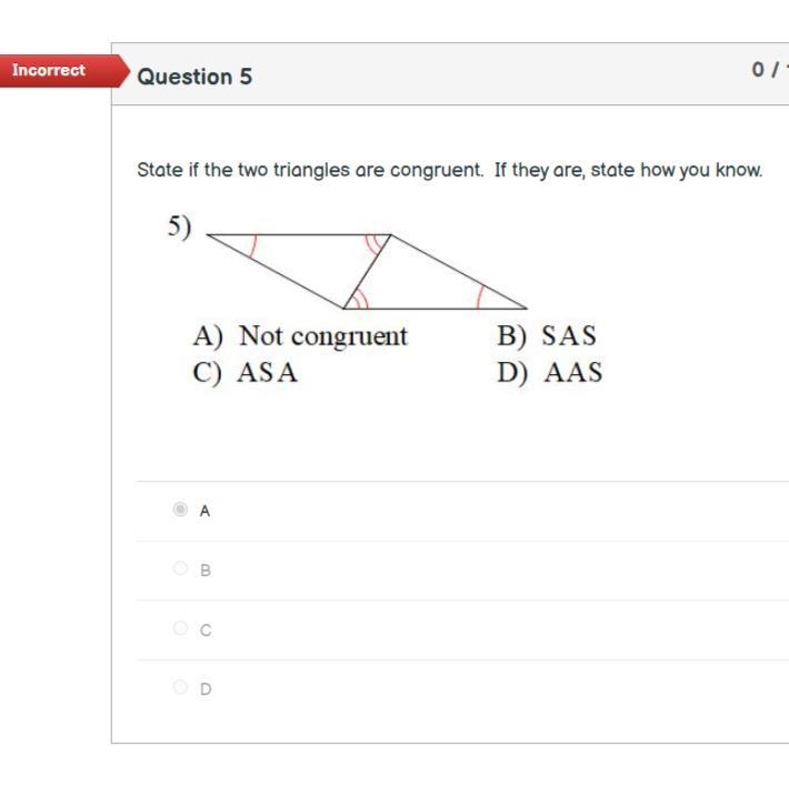 State if the two triangles are congruent. If they are, state how you know.-example-1