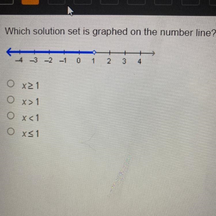 Which solution set is graft on the number line-example-1