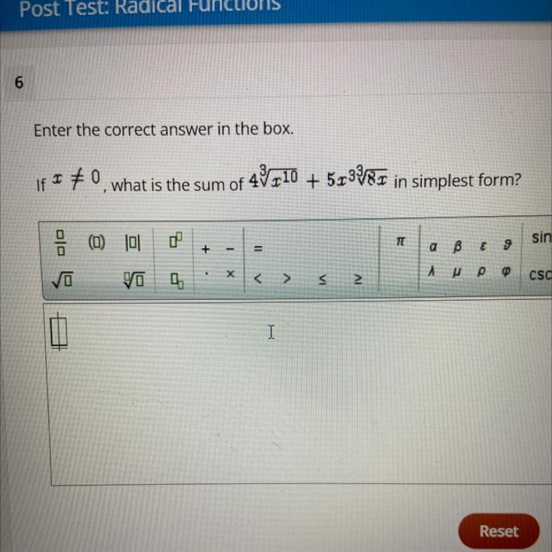 Enter the correct answer in the box. If x≠0, what is the sum of 4^3vx^10 + 5x^33v-example-1