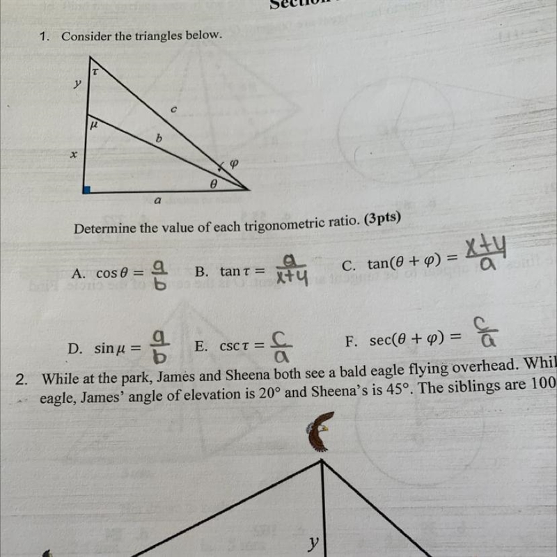 I want to know if my answer to these questions were right-example-1