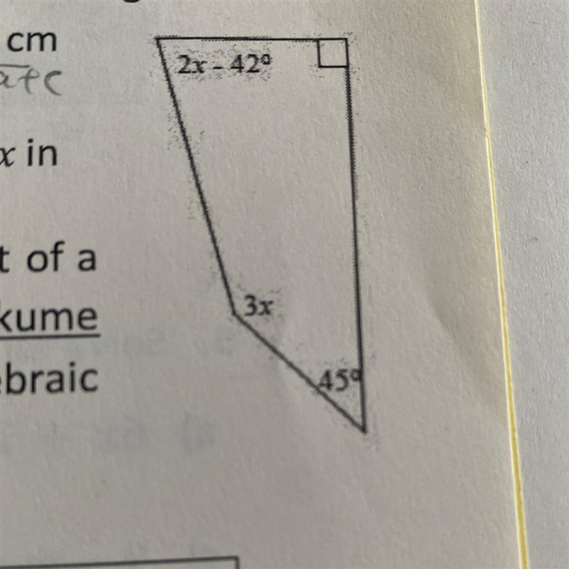 2. The sum of the interior angles in a quadrilateral is 360°. Determine the value-example-1