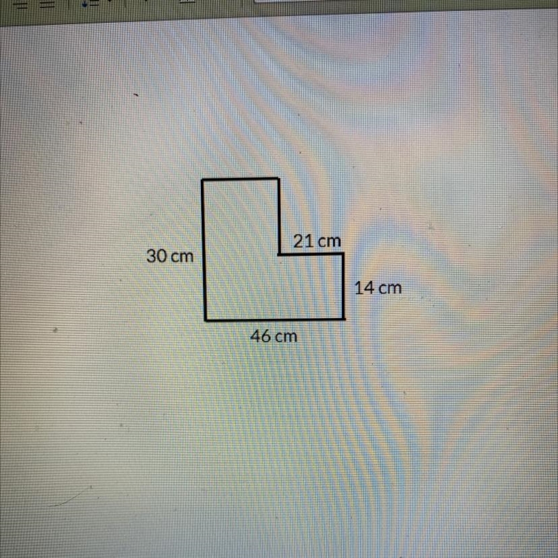 What is the area of the polygon? 30cm 21cm 14cm 46cm-example-1