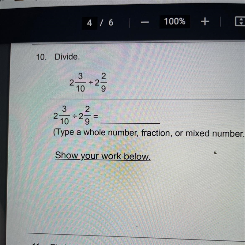 Typed a whole number fraction or mixed number show your work-example-1