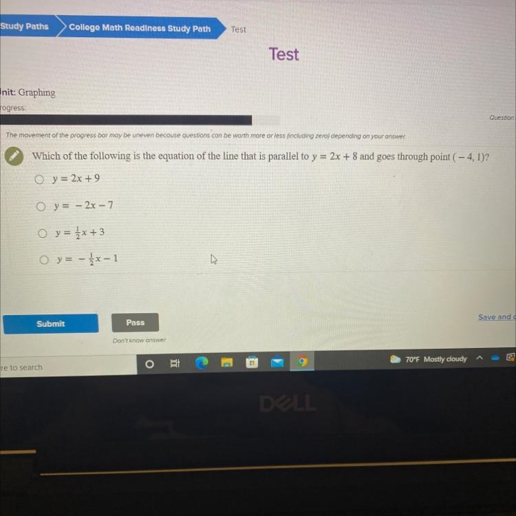 Which of the following is the equation of the line that is parallel to y = 2x + 8 and-example-1