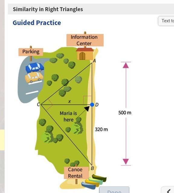 help me solve pleaseMarla walks straight from the parking lot to the lake as shown-example-1