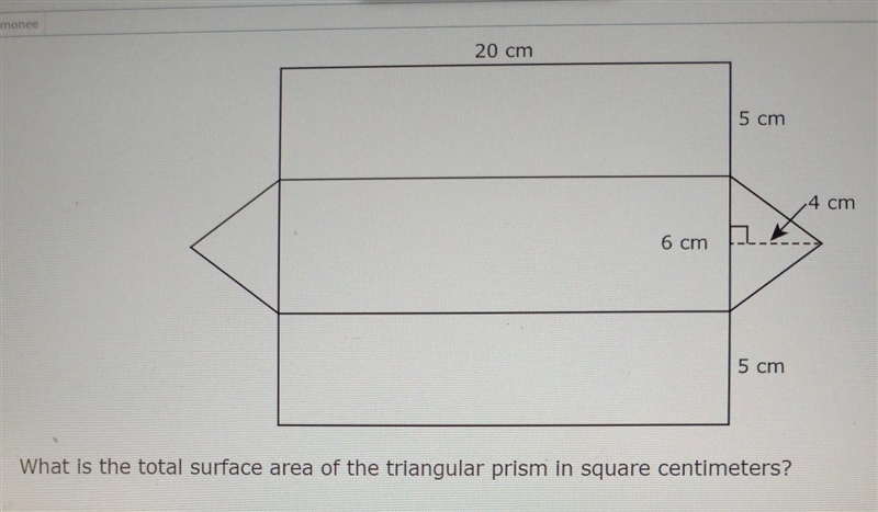 What is the total surface area of the triangular prism in square centimeters? A 240 cm-example-1