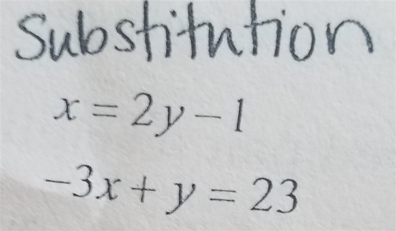 Solve the system of equations algebraically using substitution and elimination-example-1