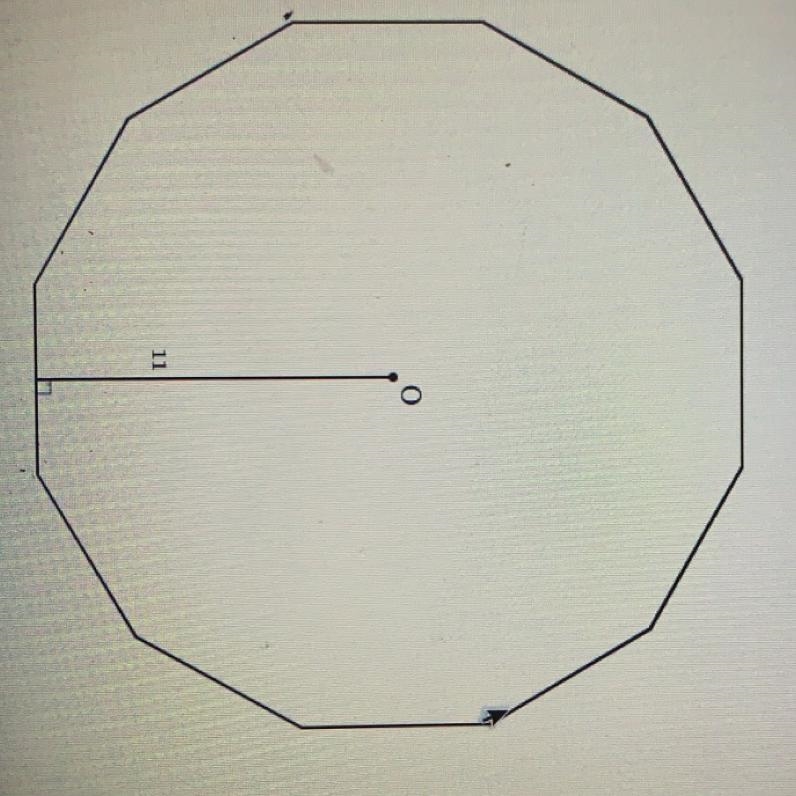 O is the center of the regular dodecagon below. Find its area. Round to the nearest-example-1