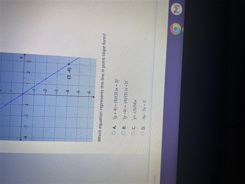 Which equations represents this line in point slope form-example-1