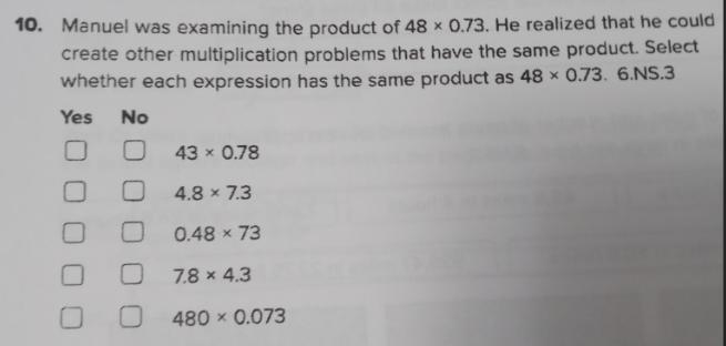 Manuel was examining the product of 48 x 0.73. He realized that he could create other-example-1