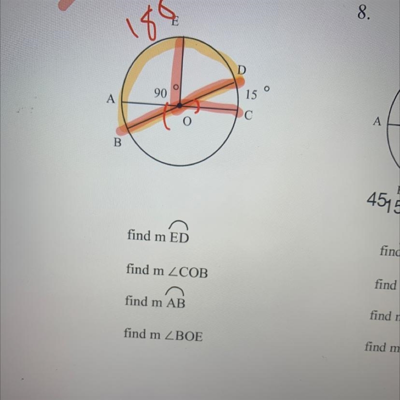 Find m ED find m COB find m AB find m BOE-example-1