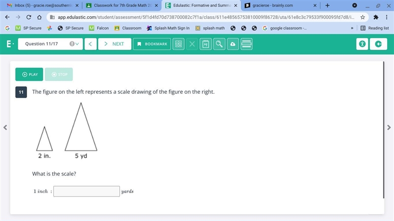 The figure on the left represents a scale drawing of the figure on the right-example-1