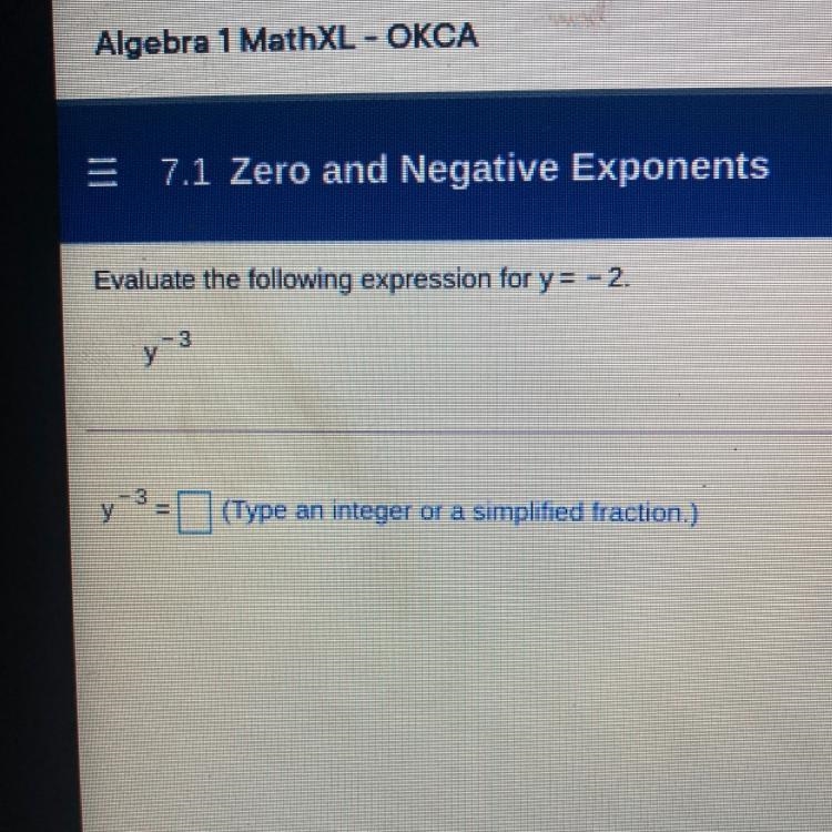 Evaluate the following expression for y = - 2. - 3 y-example-1