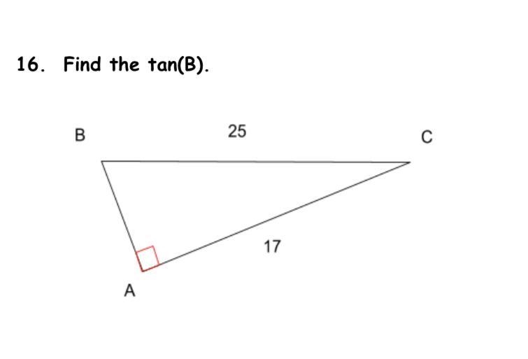 I need the answer fast please find the tan(b)-example-1