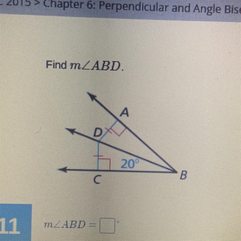 Find mŁABD. А DX 20° B C-example-1