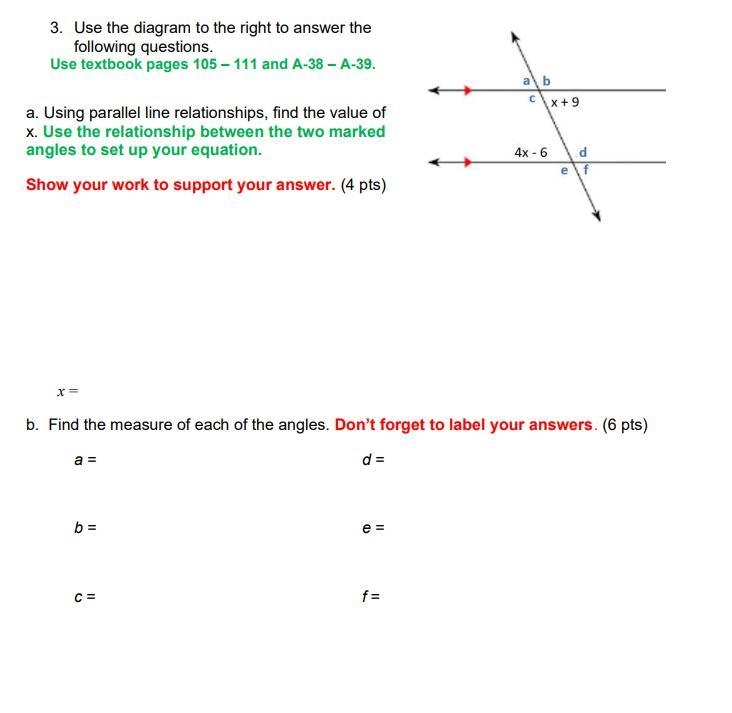 A. Using parallel line relationships, find the value of x. Use the relationship between-example-1