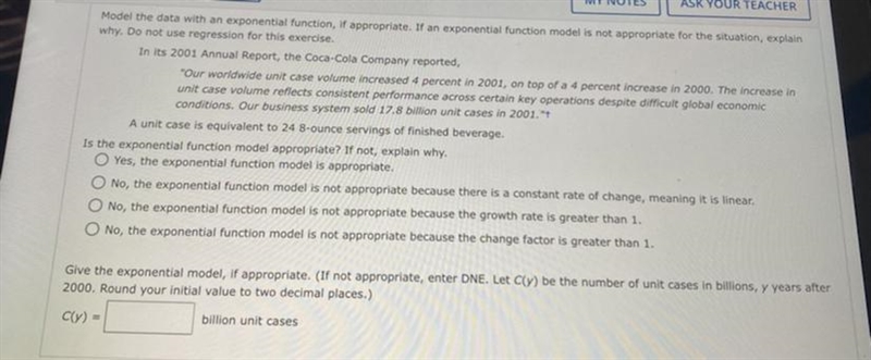 I just need the second part please! It is an exponential function-example-1