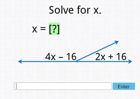 Solve for x 4x-16 2x+16-example-1