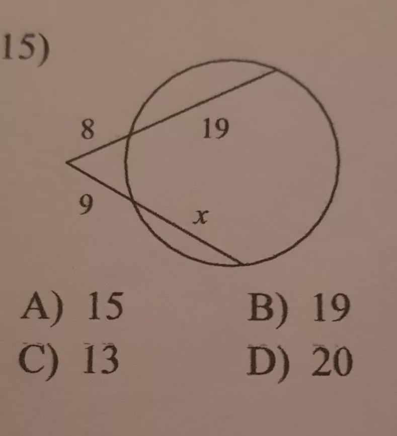 Hi I need help solving for X, it says assume that lines which appear tangent are tangent-example-1