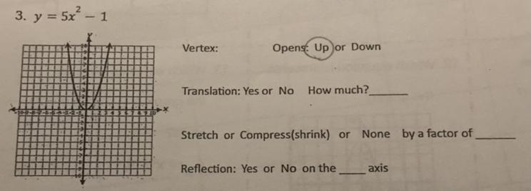 Y=5x² – 1 Please answer I need asap thank you!!-example-1