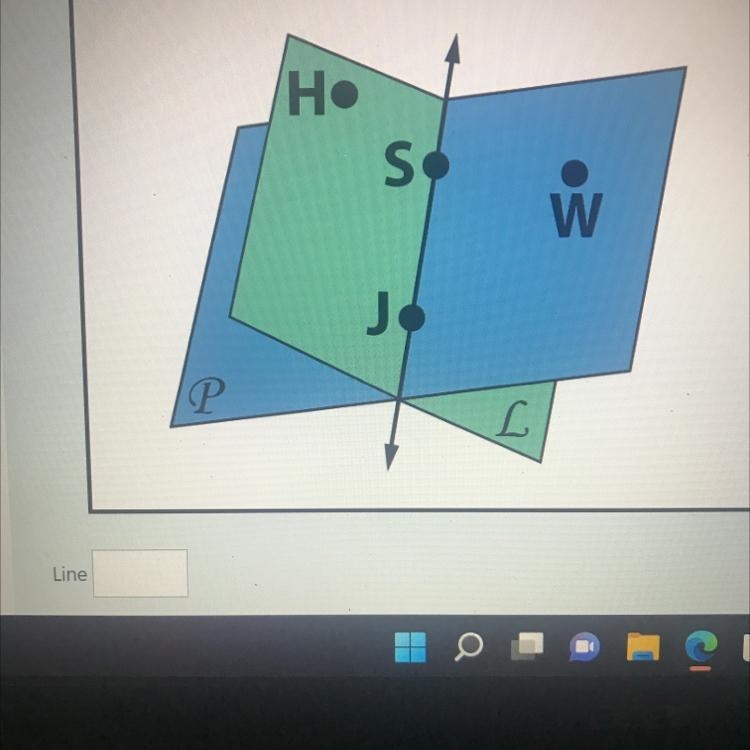 Using the following images, name the intersection of plane P and plane L-example-1