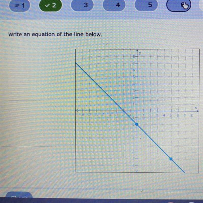 Write an equation of the line below.-example-1