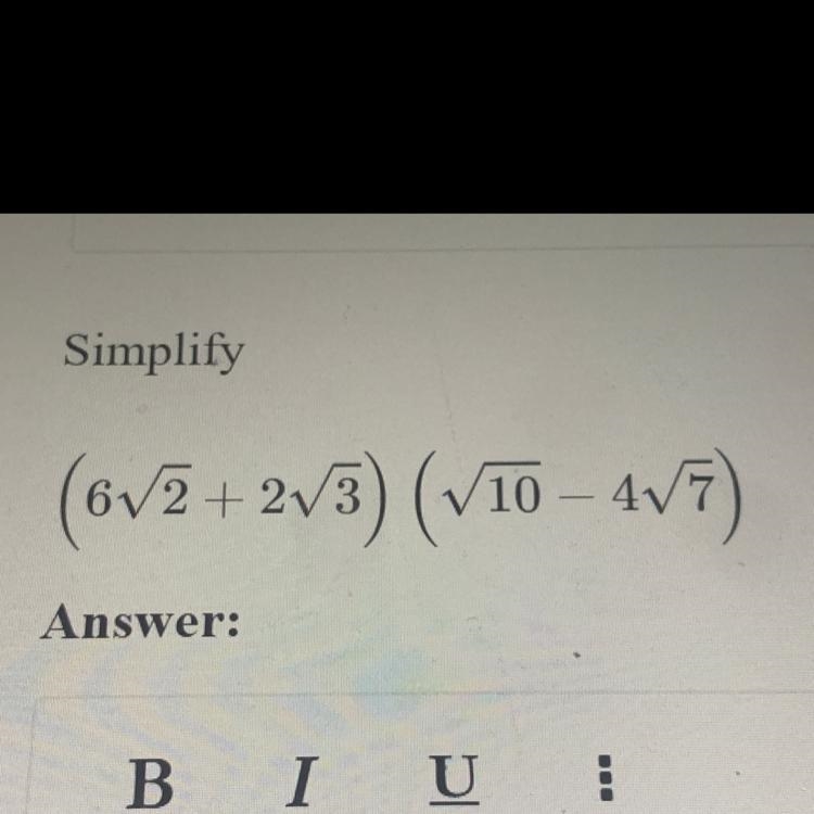 Simplify (6√2+2√3)(√10-4√7)-example-1