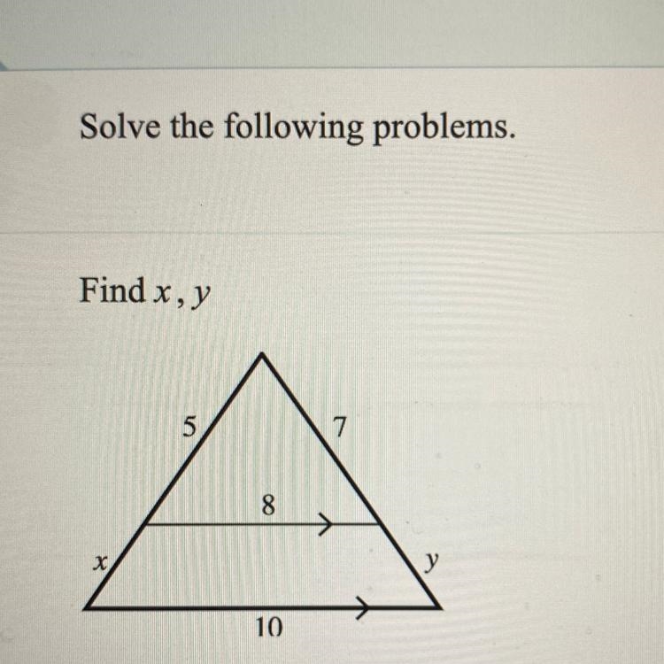 Solve the following problems. Find x, y-example-1