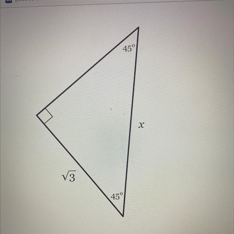 Find the length of side x in simplest radical form with a rational denominator.-example-1